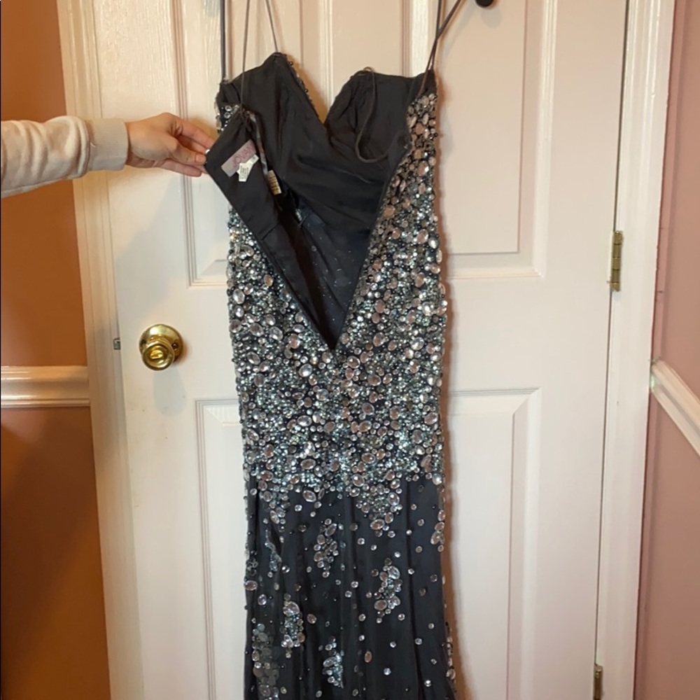 JOVANI Gray bedazzled Prom dress - Picture 4 of 5